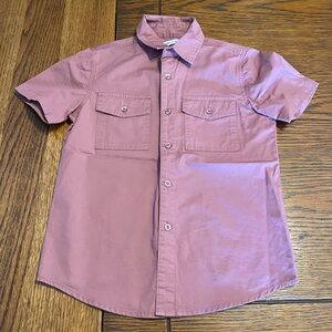 Short Sleeve Button-Up Shirt in Mauve